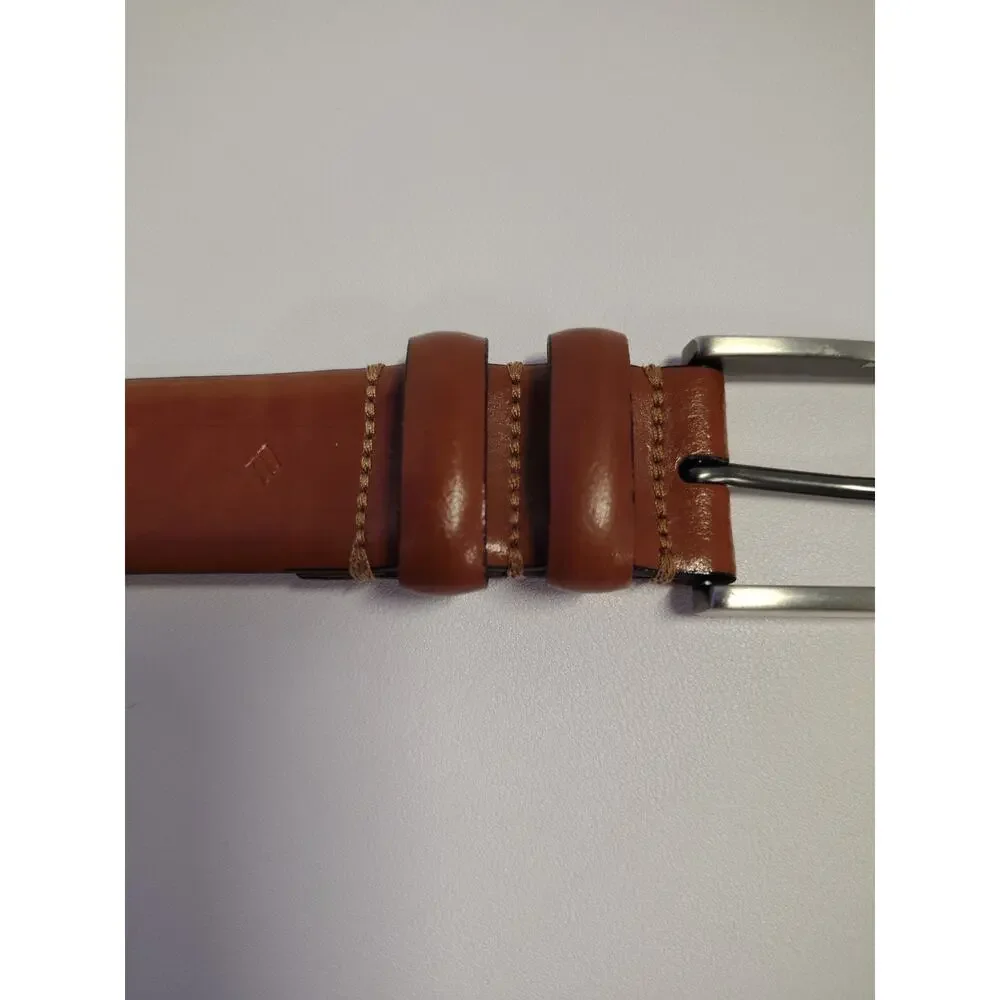 Joseph Abboud Genuine Leather Belt Men’s 34 Cognac Brown Hand Crafted in Italy